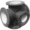 Photo Crosspiece flanged, d - 200, d1 - 100, cast iron, with hydrant stand, with cement-sand coating inside and galvanized / aluminum zinc with bitumen coating outside, GOST Р ISO (price on request) [Code number: 12w0334]
