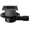 Photo Fachmann Adjustable drain Т 090.0 PHsB, DN - 40/50, 145x145 mm, horizontal, with "wet" trap sael, cast iron grating, plastic frame [Code number: 04.161]