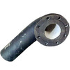 Photo Bend 45˚ flange-plain end, d - 600, cast-iron, with cement-sand coating inside and aluminum/epoxy coating on the outside, zinc-plated, connection Тайтон (GOST) (price on request) [Code number: 12w3898]