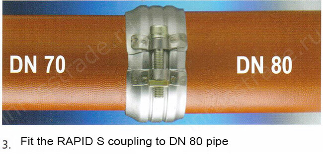 Installation of pipe DN80