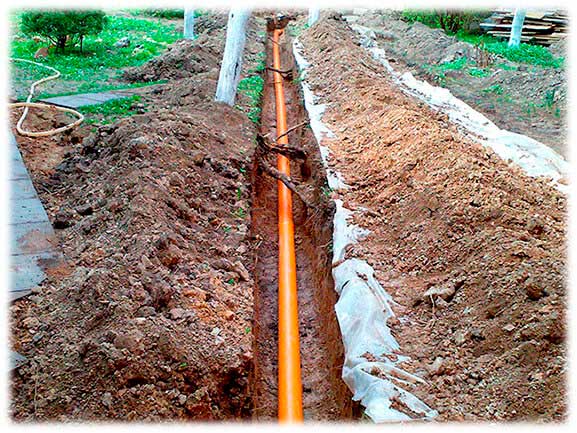 Mounting of pipes under the ground